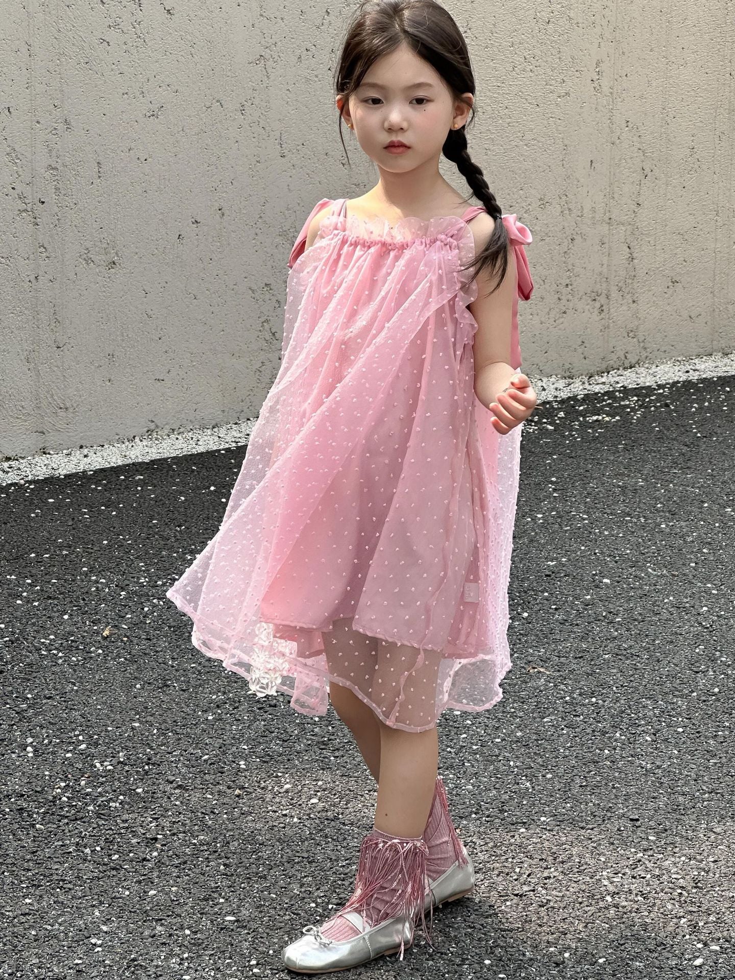 CJ4972夏季女童蝴蝶結吊帶連衣裙2024.06.11