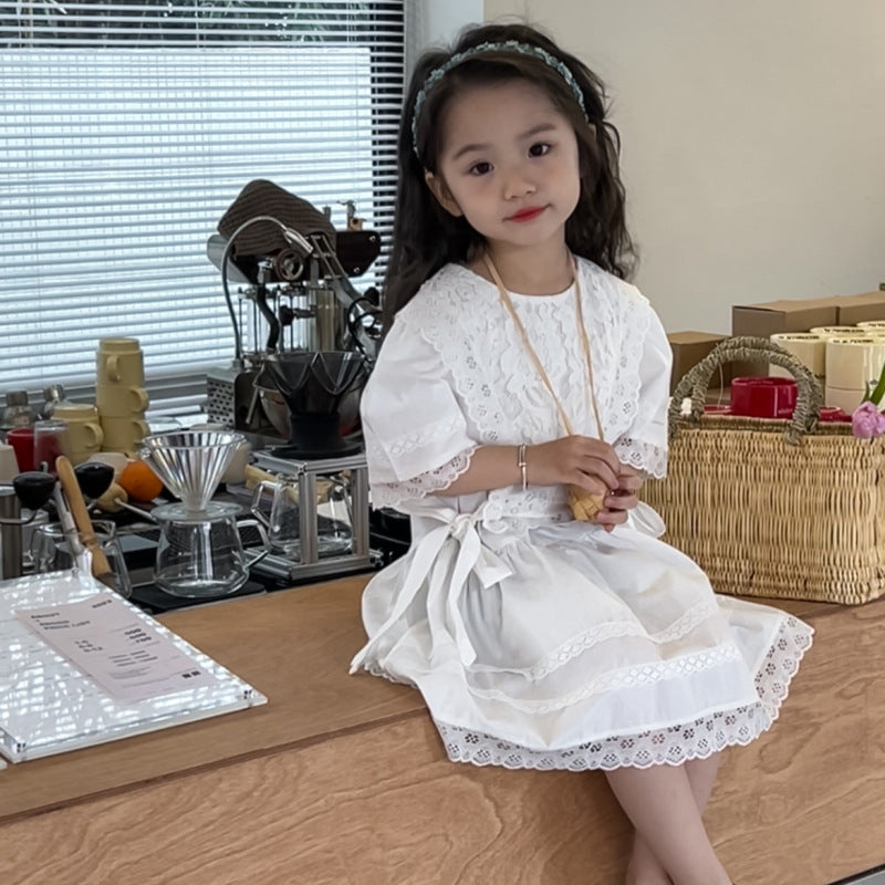 AN1691夏季女孩蕾絲花邊連衣裙2024.05.03