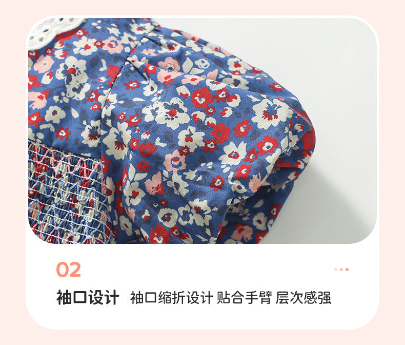 AM1899翻領碎花純棉短袖連衣裙2024.03.05