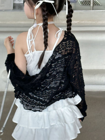 CJ4968夏季女童蕾絲純色防曬外套2024.06.11