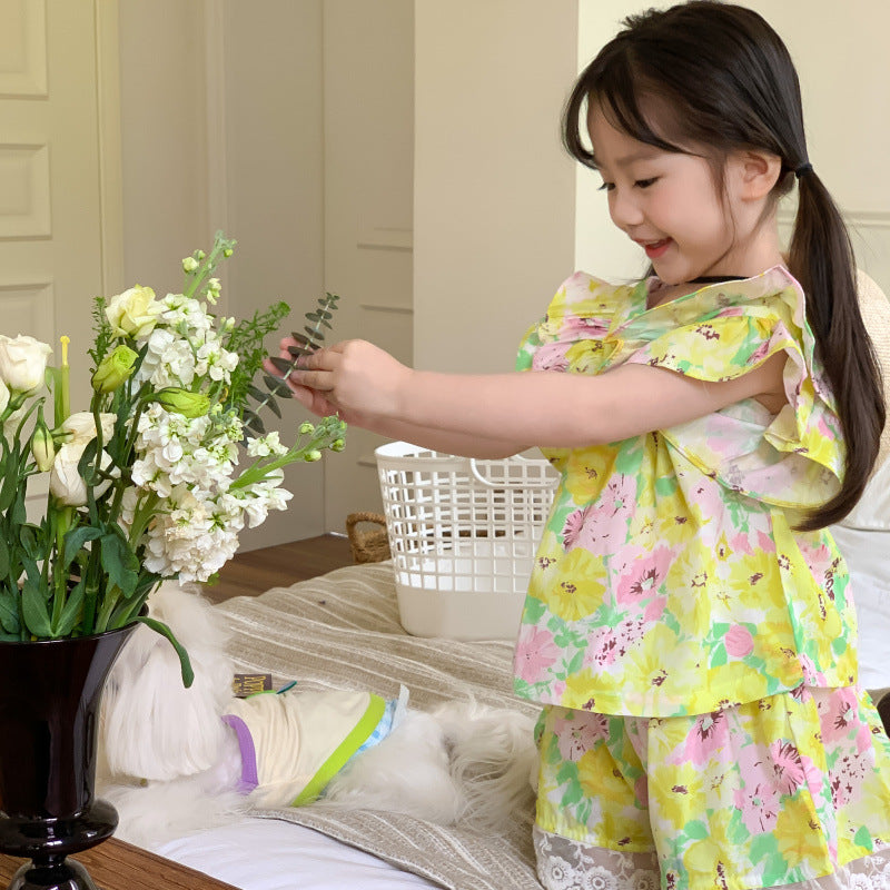 AA1461甜美花朵短袖兩件套2023.04.28