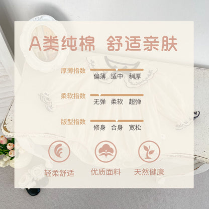 DK0271嬰兒薄款繡花翻領長袖包屁衣2024.07.05