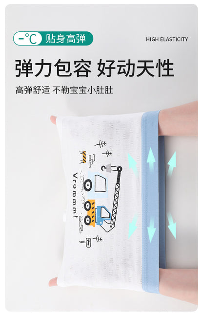 AK4155男孩卡通工程車兒童平角透氣網眼內褲2024.07.30