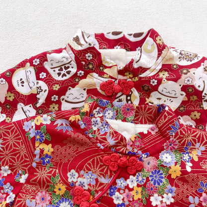 DD2249新年中式拜年服大紅色加厚保暖衣2023.12.15