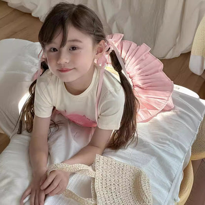 CA4956夏季女童抽繩T恤蛋糕蓬蓬裙兩件套套裝2024.04.09