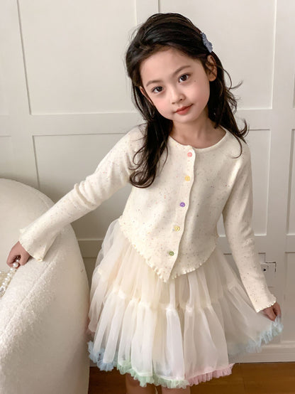 CF4720春款彩色扣子不規則針織衫外套2024.02.23