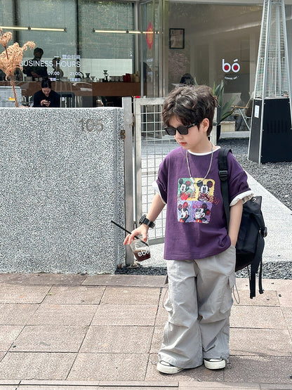 EK0149夏季男童四格卡通純棉短袖T恤2024.07.09