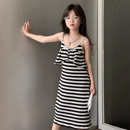 CJ4999夏季中小童吊帶條紋連衣裙2024.06.11