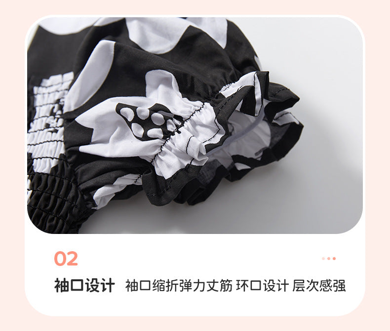 AM1818夏季簡約花朵短袖連衣裙2024.03.05
