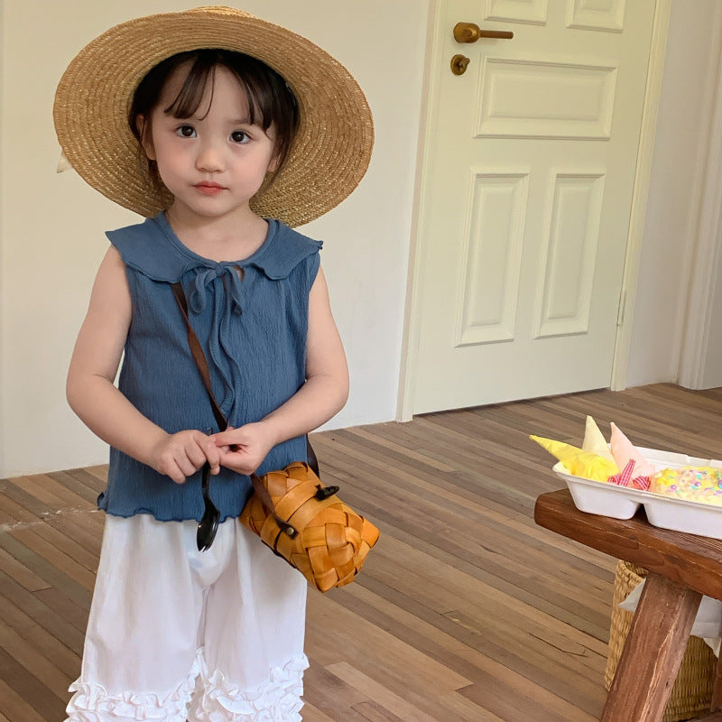 AN1477夏季吊帶背心白色休閒褲子2024.05.03