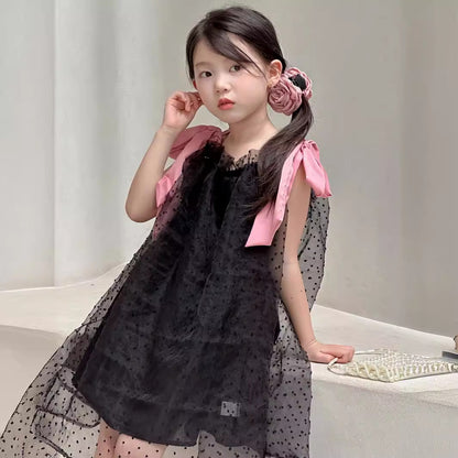 CJ4972夏季女童蝴蝶結吊帶連衣裙2024.06.11