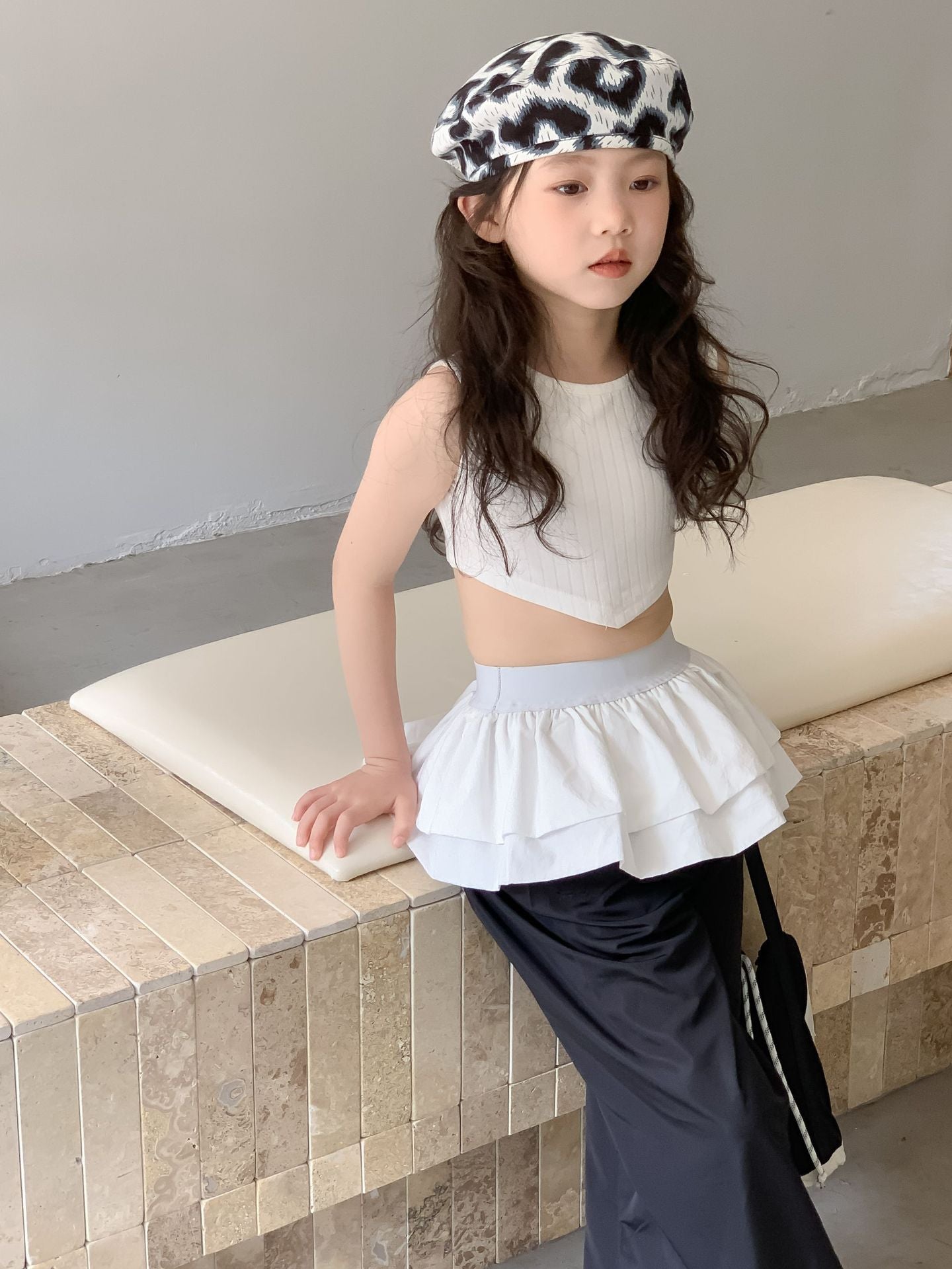 CM3367夏季設計感無袖坑條不規則t恤2024.03.15
