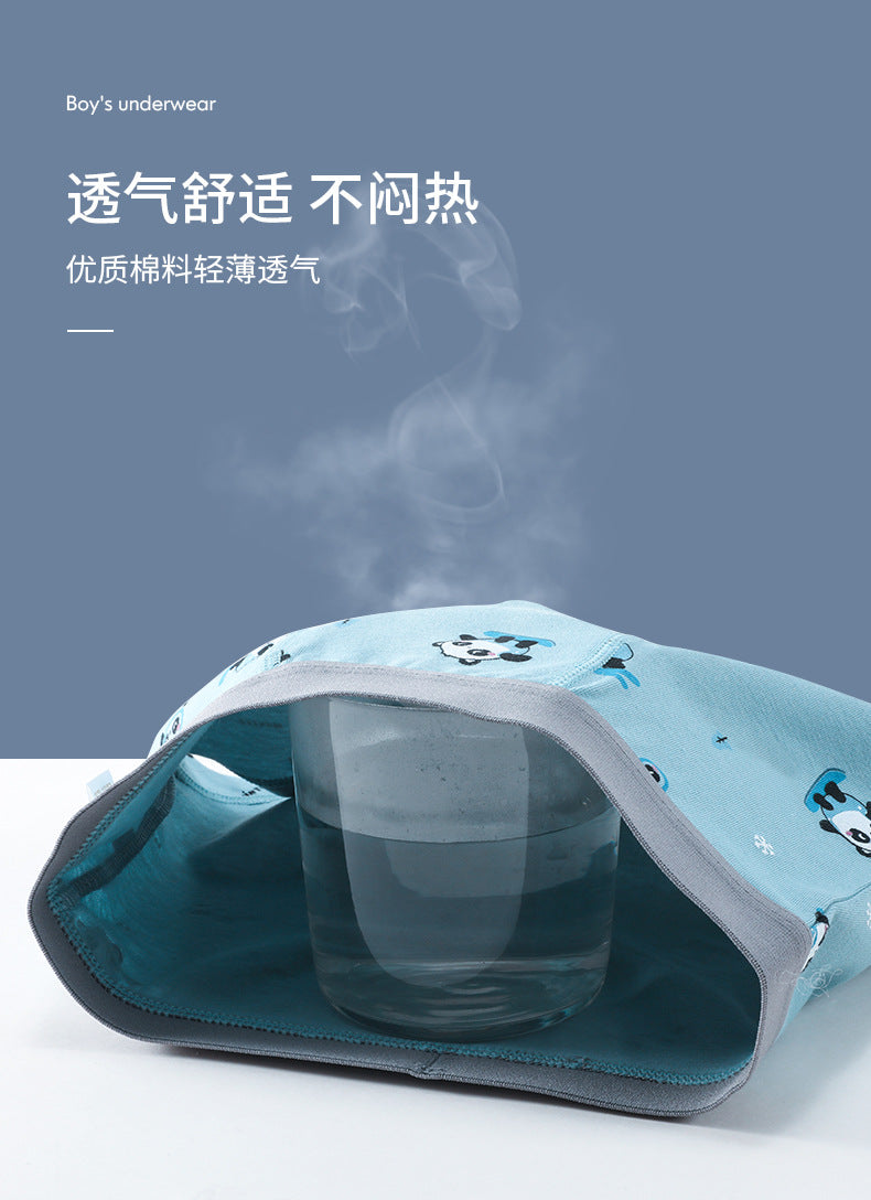 AK4149卡通猫熊透氣彈力棉平角兒童內褲2024.07.30
