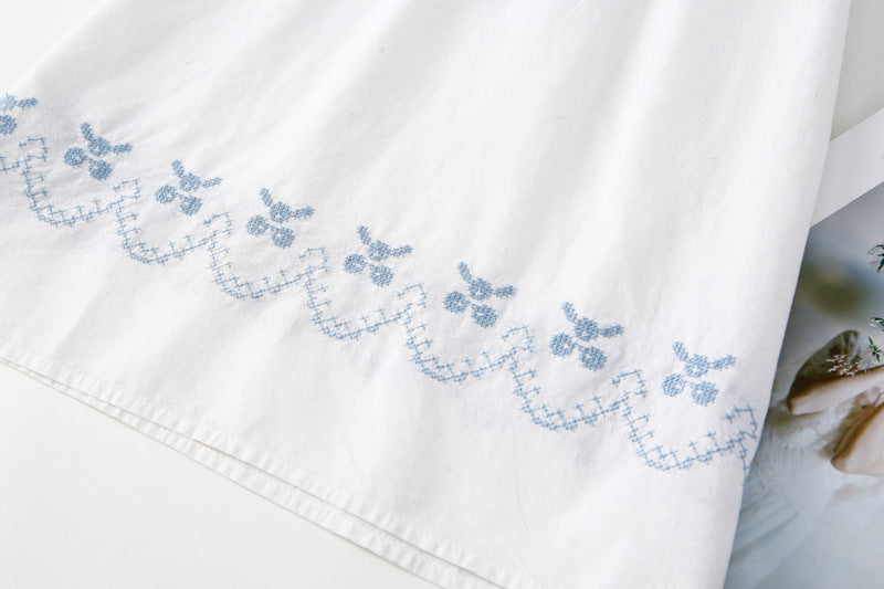AJ1160韓版純色下擺刺繡長裙2023.06.20