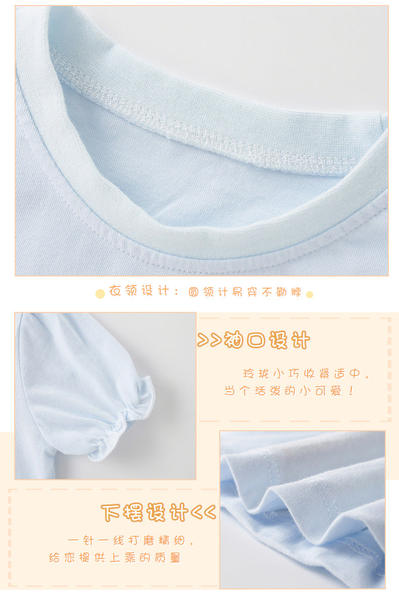 BF2112夏季歐美中小童花朵棉短袖圓領T恤2024.02.23