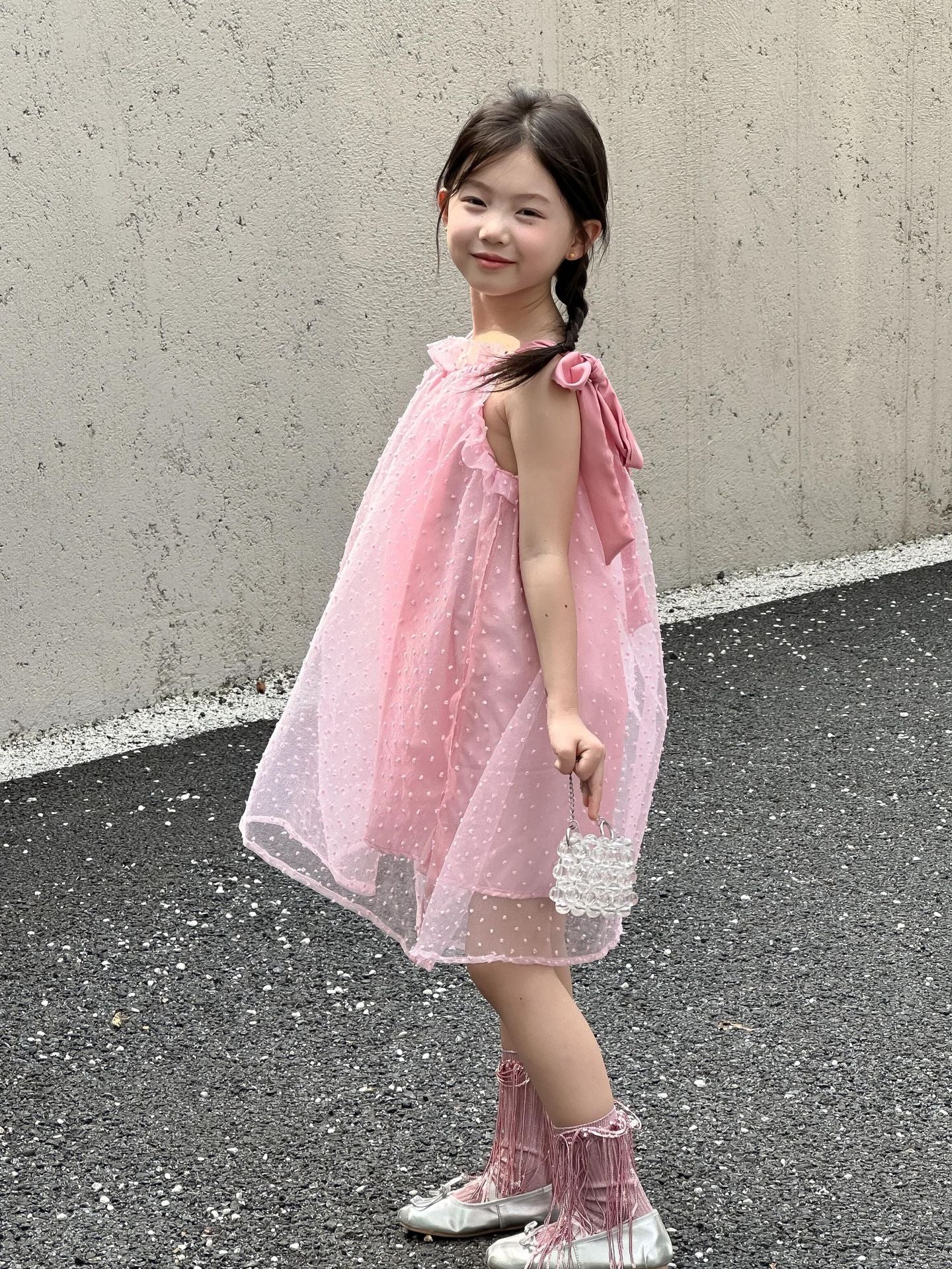 CJ4972夏季女童蝴蝶結吊帶連衣裙2024.06.11