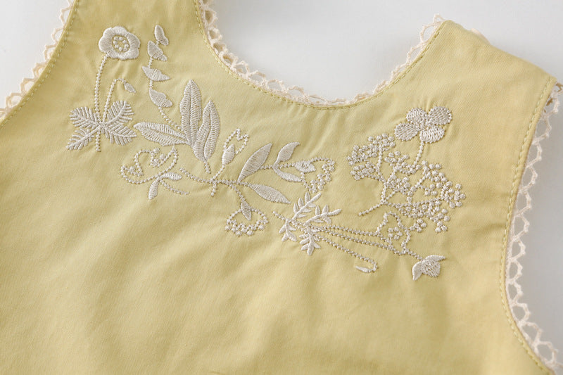 AN1409兒童無袖刺繡背心短褲兩件套2024.05.03