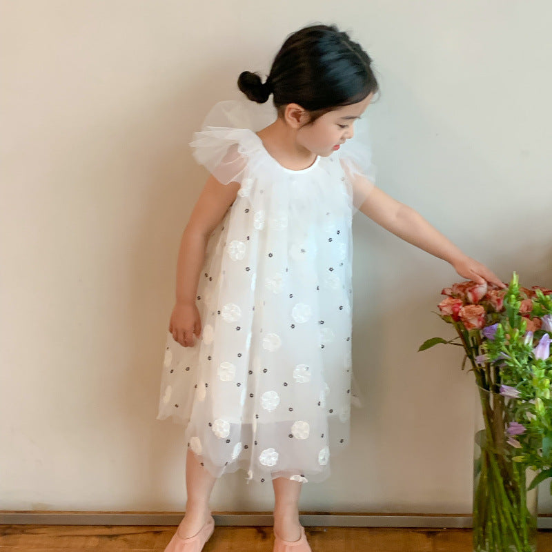 AJ1208夏季娃娃領網紗繡花寶寶連衣裙2024.06.07
