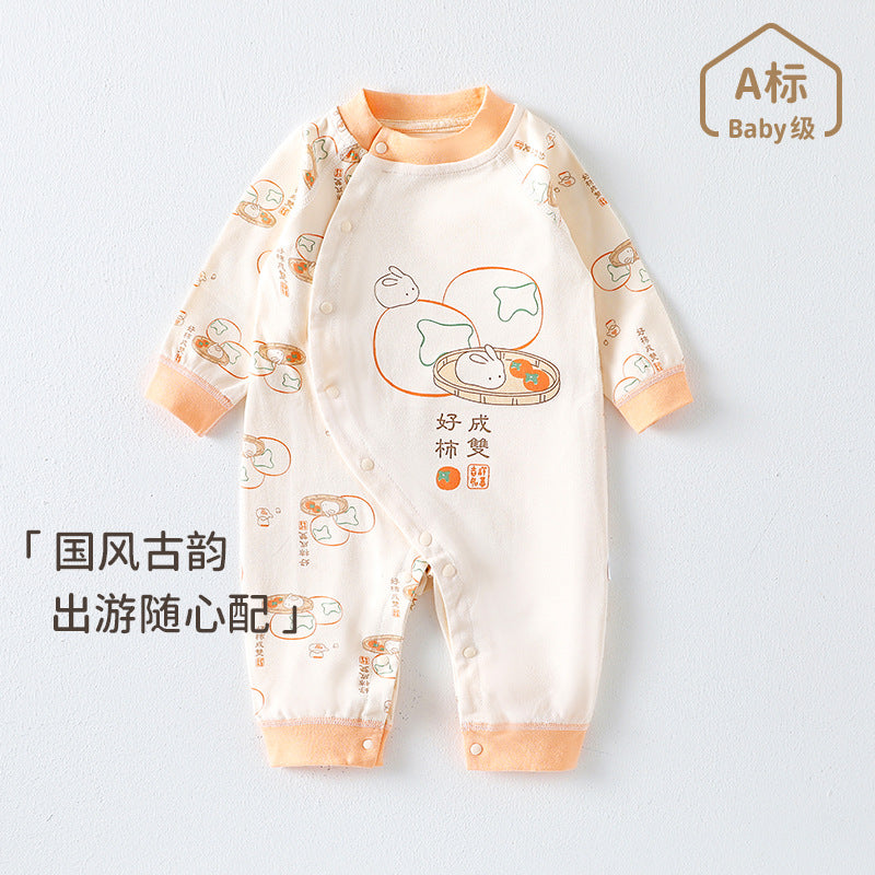 DM3004春季好柿成雙滿月棉質嬰兒連體衣2024.03.08