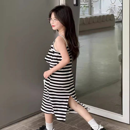 CJ4999夏季中小童吊帶條紋連衣裙2024.06.11