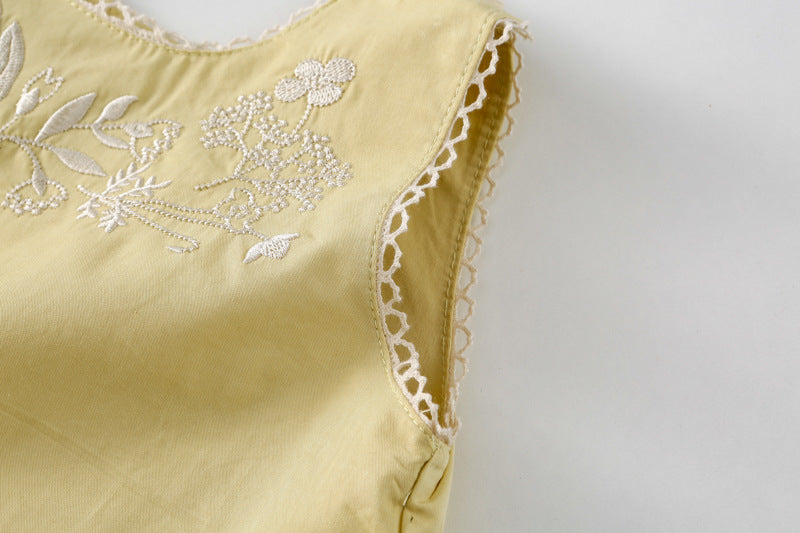 AN1409兒童無袖刺繡背心短褲兩件套2024.05.03