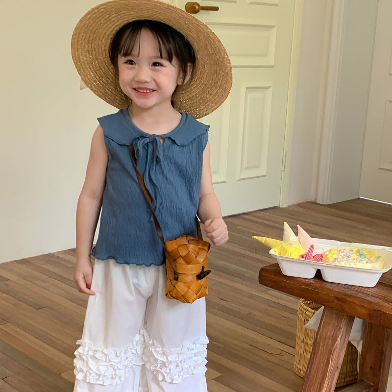 AN1477夏季吊帶背心白色休閒褲子2024.05.03