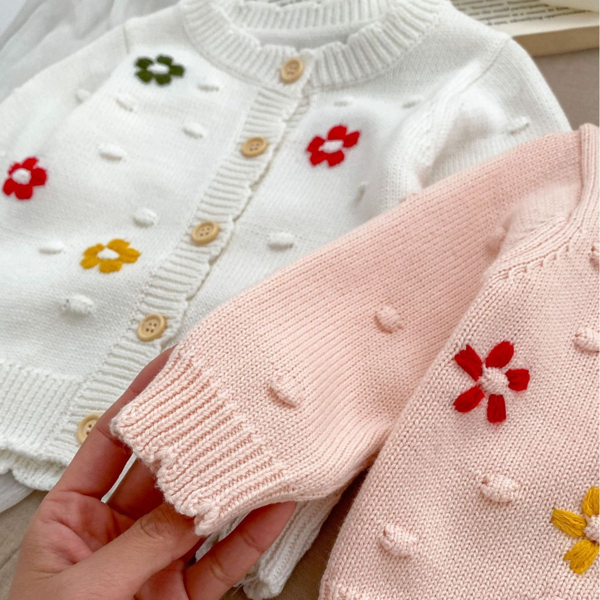 DF6001春秋季嬰幼兒毛衣手工勾花針織開衫2024.02.27