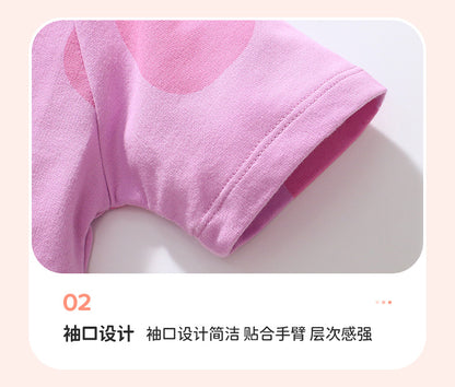 AM1862彩色瓢蟲貼布繡短袖純棉連衣裙2024.03.05