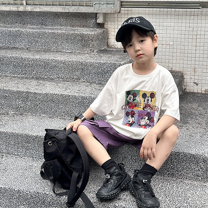 EK0149夏季男童四格卡通純棉短袖T恤2024.07.09
