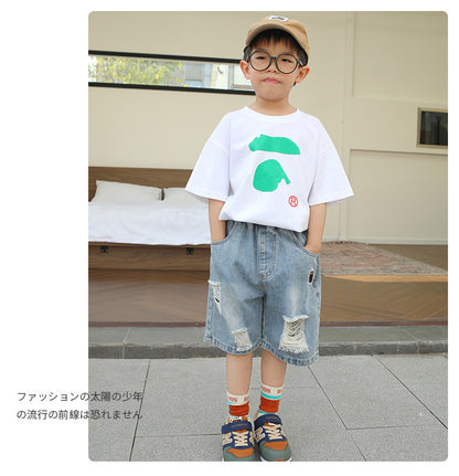 EM3369夏季復古水洗破洞牛仔短褲2024.03.22