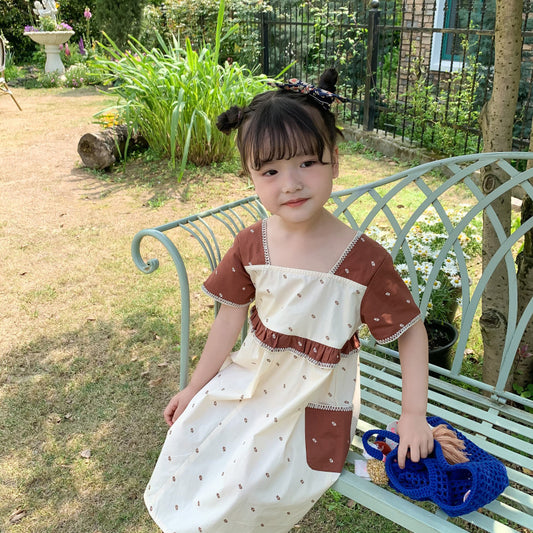 AJ2808夏季韓版小女孩拼接公主連衣裙2024.06.07