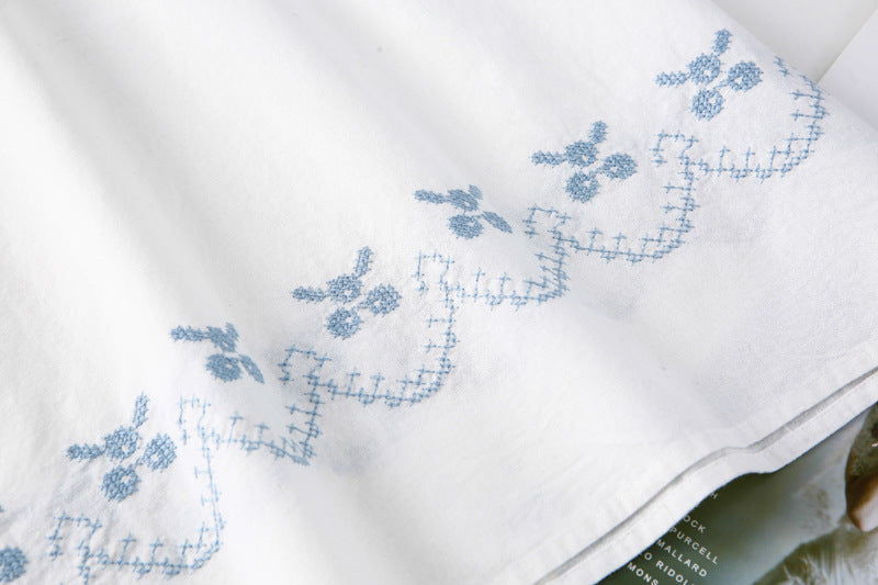 AJ1160韓版純色下擺刺繡長裙2023.06.20