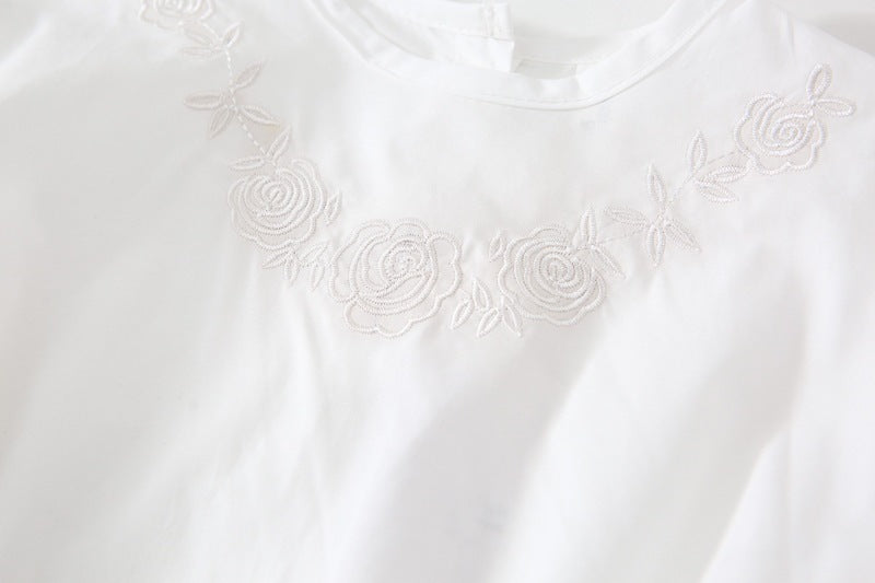 AD1066韓版春秋刺繡泡泡袖娃娃衫上衣2023.12.29