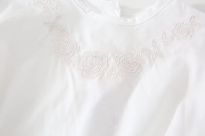 AD1066韓版春秋刺繡泡泡袖娃娃衫上衣2023.12.29