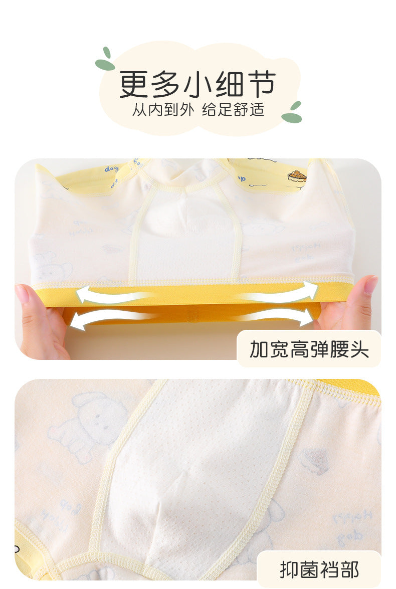 AK4008夏季兒童斑馬紋熊貓小狗透氣輕薄萊卡棉內褲2024.07.30