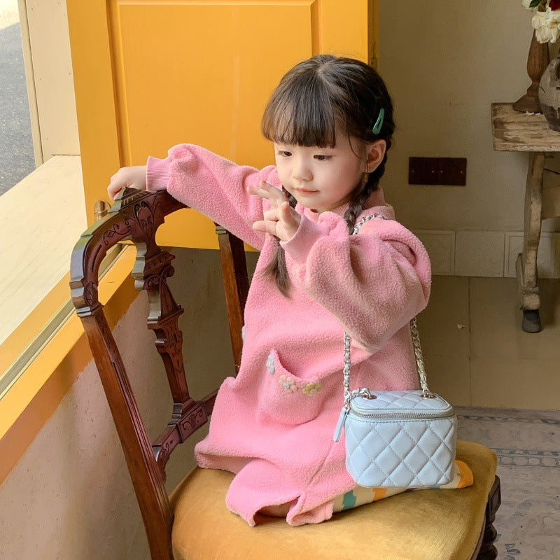 AD1307秋冬韓版羊羔絨連衣裙2023.12.08