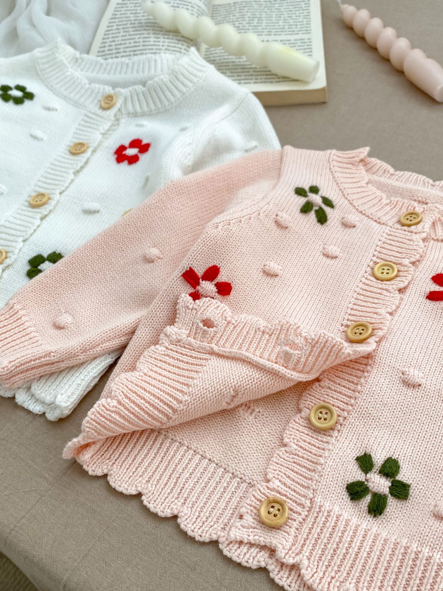 DF6001春秋季嬰幼兒毛衣手工勾花針織開衫2024.02.27