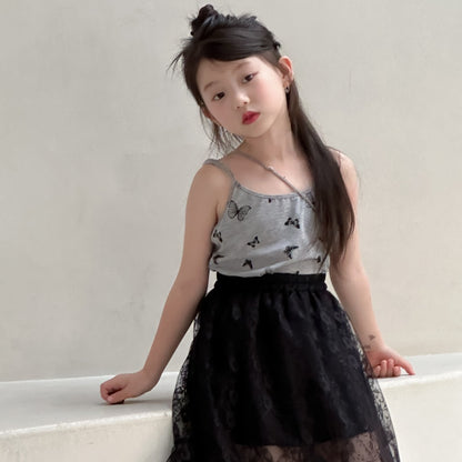 CJ4750夏季女童蝴蝶印花吊帶2024.06.11