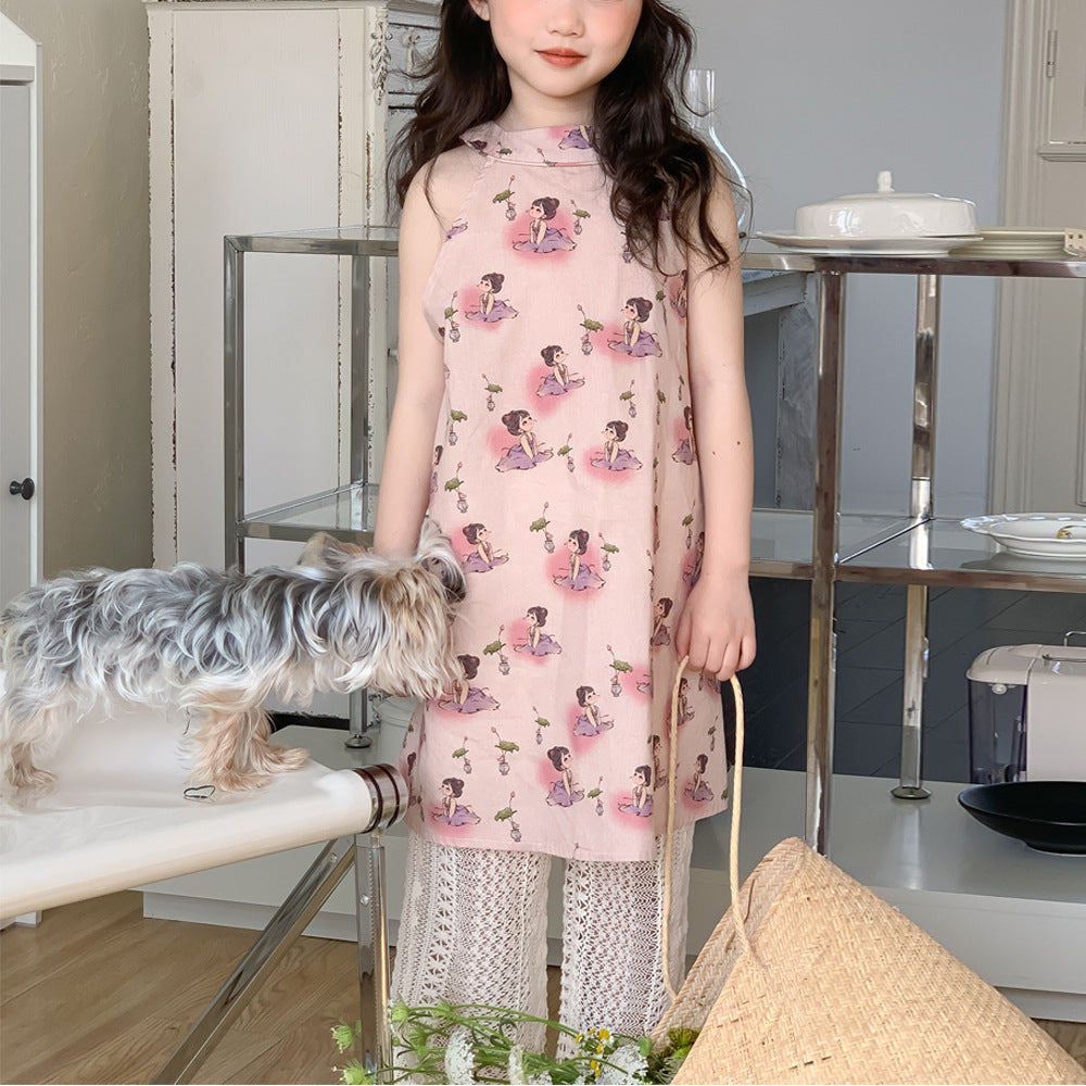 CJ4803夏季中大女童中國風旗袍無袖連衣裙2024.06.28