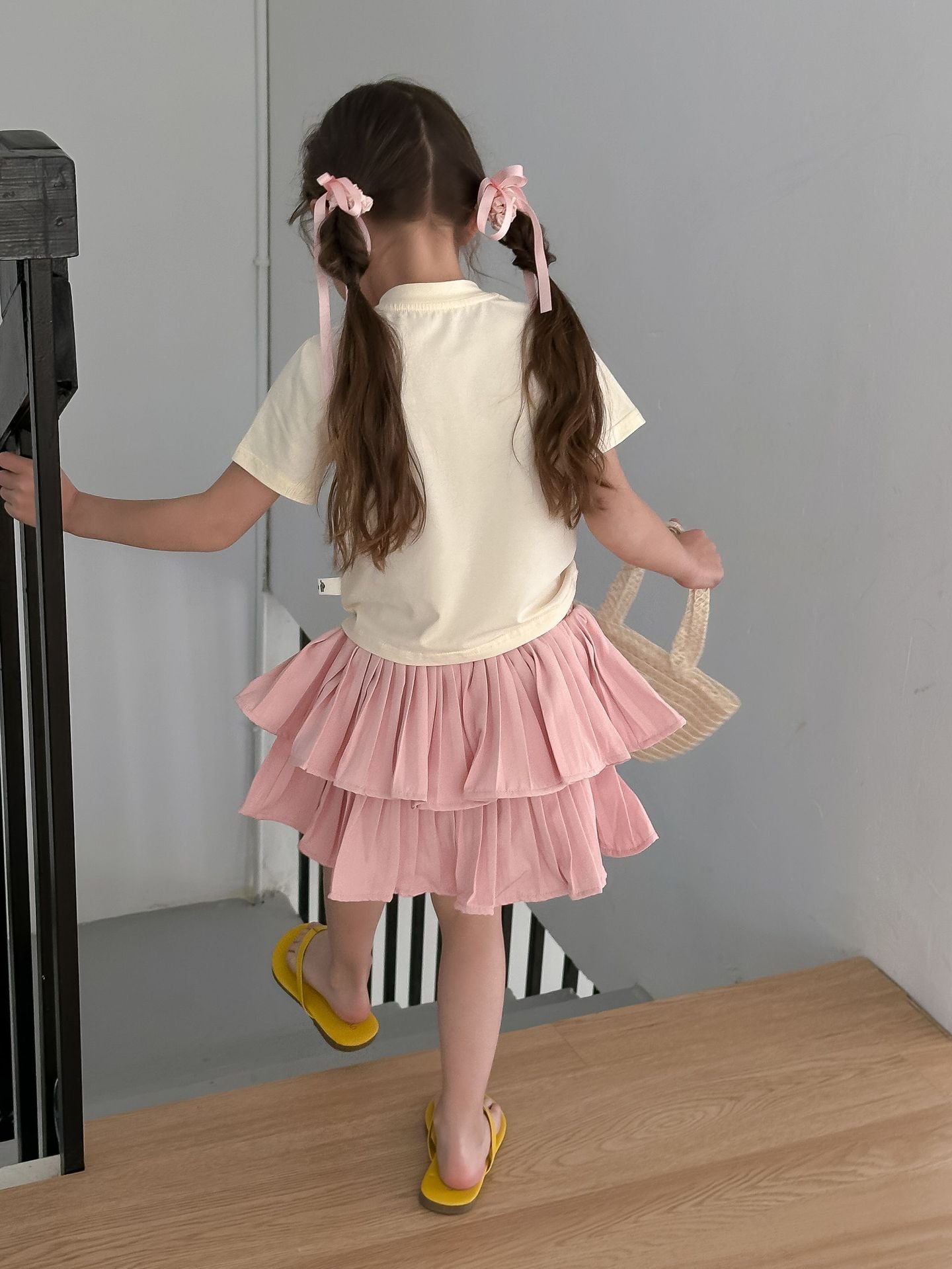 CA4956夏季女童抽繩T恤蛋糕蓬蓬裙兩件套套裝2024.04.09