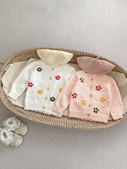 DF6001春秋季嬰幼兒毛衣手工勾花針織開衫2024.02.27