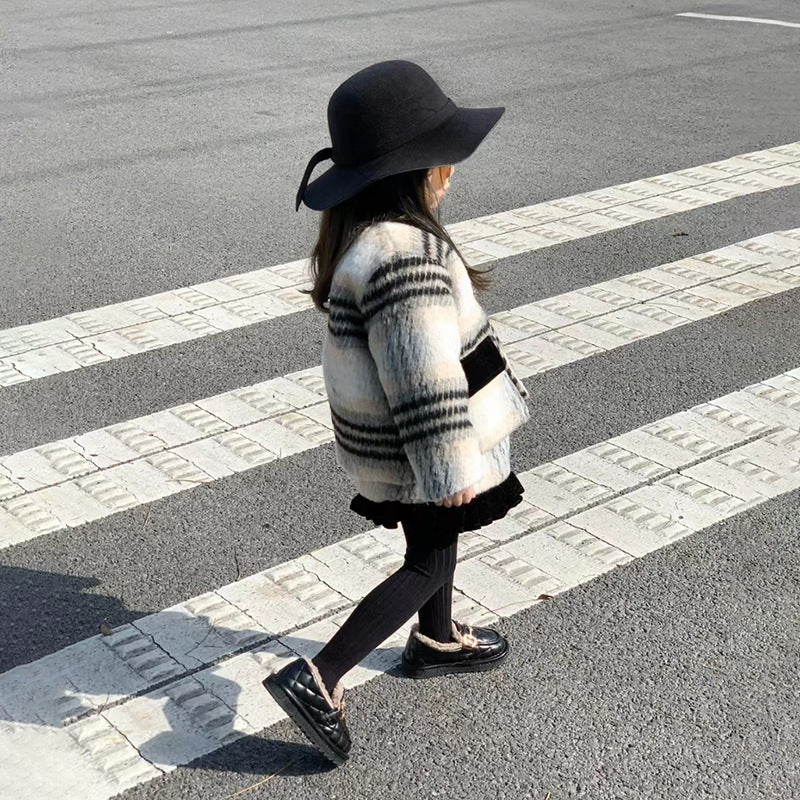 CO2535秋冬小香風夾棉加厚翻領毛呢外套半身短裙兩件套2023.10.24