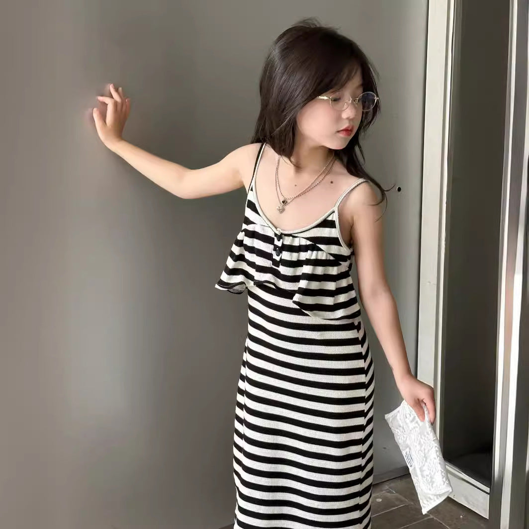 CJ4999夏季中小童吊帶條紋連衣裙2024.06.11