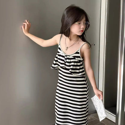 CJ4999夏季中小童吊帶條紋連衣裙2024.06.11
