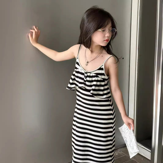 CJ4999夏季中小童吊帶條紋連衣裙2024.06.11