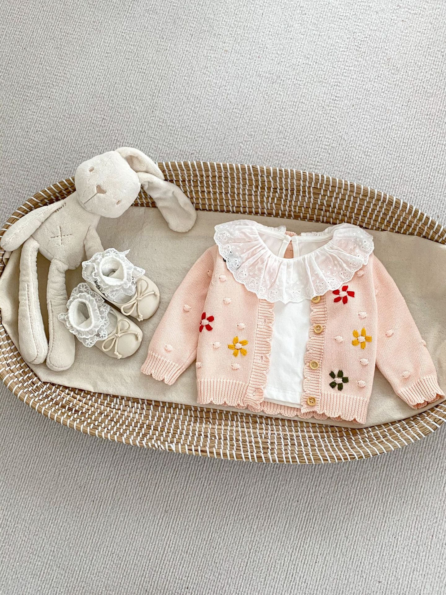 DF6001春秋季嬰幼兒毛衣手工勾花針織開衫2024.02.27