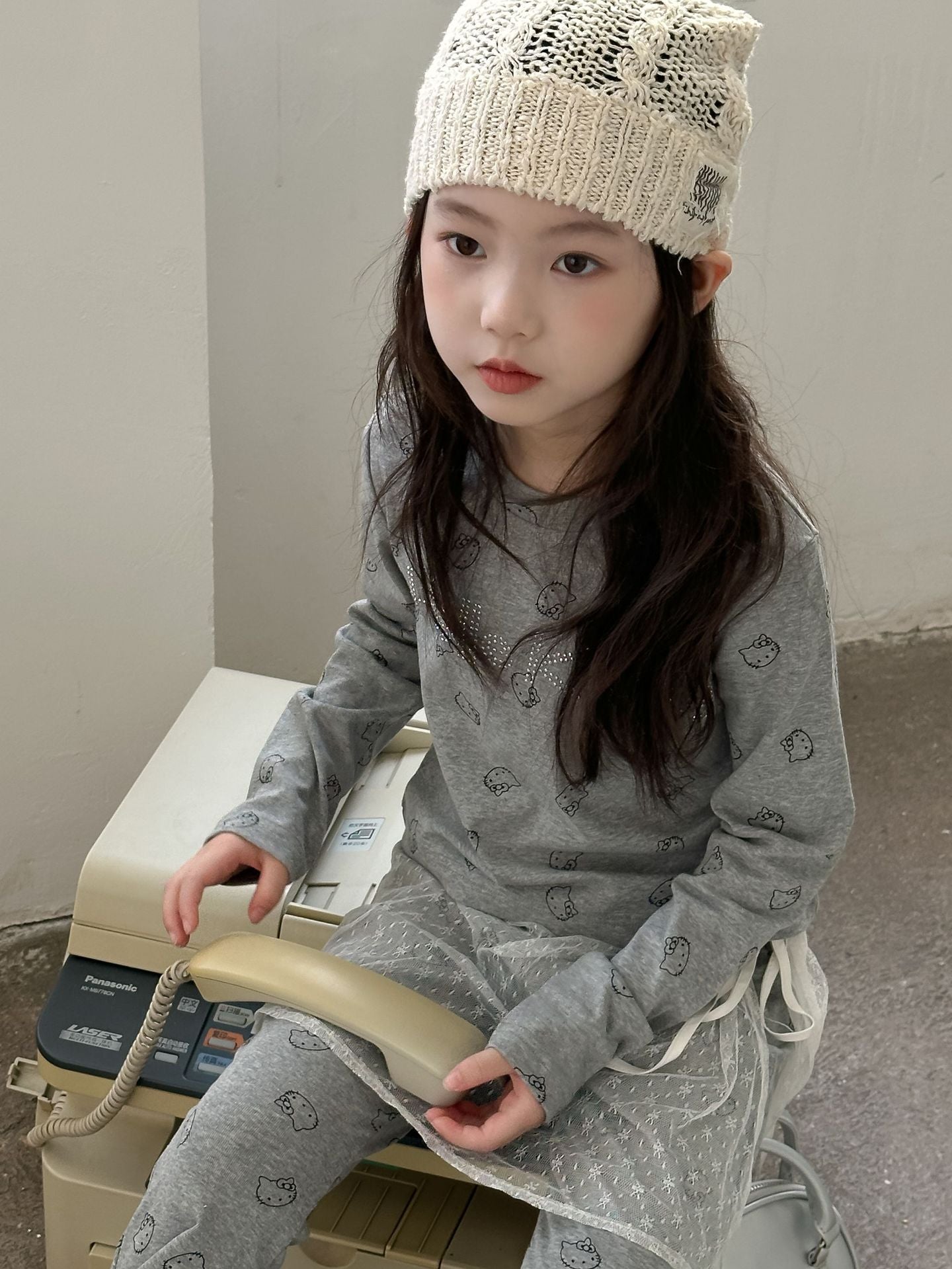 CA4673秋季韓版女童可愛印花t恤喇叭褲兩件套2024.08.06