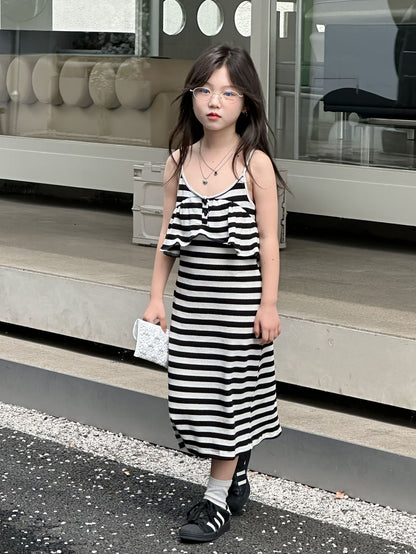 CJ4999夏季中小童吊帶條紋連衣裙2024.06.11