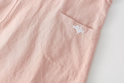 AF1666韓版春季小女孩刺繡襯衫背心裙兩件套2024.02.20