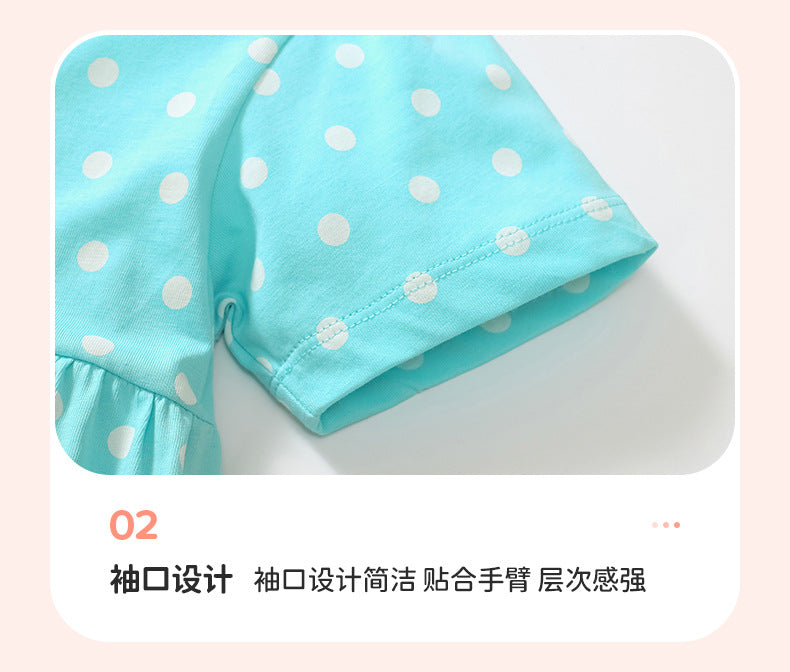 AM1808夏季冰淇淋卡通印花短袖連衣裙2024.03.05